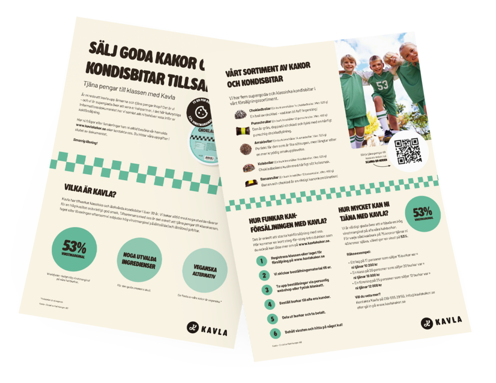 Informationsblad om kakförsäljning